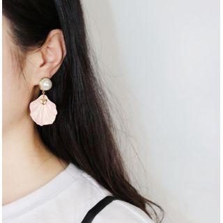 Faux Pearl Resin Petal Drop Earring
