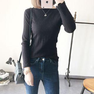 Long-sleeve Mushroom Pleated T-shirt