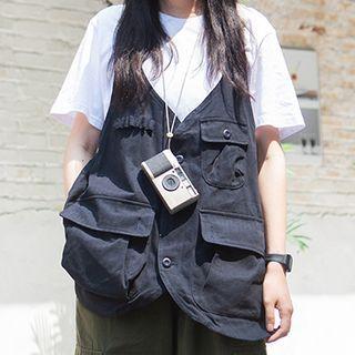 Pocket-detail Cargo Vest