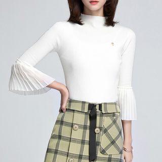 3/4 Bell Sleeve Knit Pullover