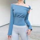 One-shoulder Long-sleeve Quick Dry T-shirt