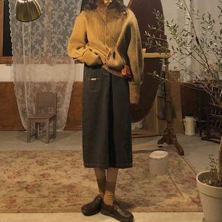 Stand-collar Knit Top