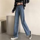 Set: High Waist Loose Fit Jeans + Belt