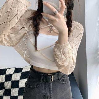 Perforated Knit Shrug