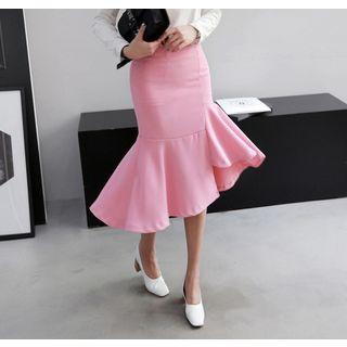 Asymmetric-hem Long Mermaid Skirt