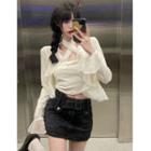Ruffle Light Jacket / Cropped Halter Top
