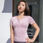 Sport Button Short-sleeve T-shirt
