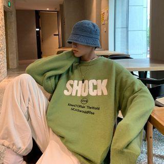 Round-neck Letter Print Knit Sweater