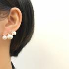 Faux-pearl Stud Earring 3 Faux Pearls - One Size