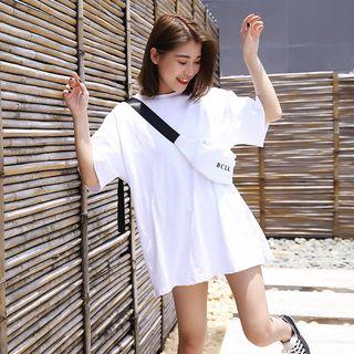 Set: Short-sleeve T-shirt + Lettering Waist Bag
