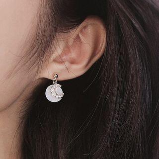 Rhinestone Moon Dangle Earring