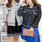 Plaid Snap-button Cardigan
