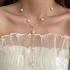 Faux Pearl Alloy Y Necklace White - One Size