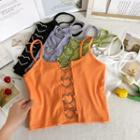 Heart-accent Open-front Camisole Top In 5 Colors