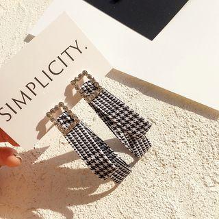 Plaid Strap Statement Earring