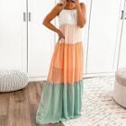 Layered Sleeveless Mix-color Dress