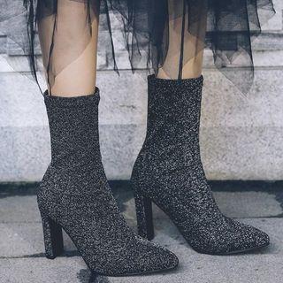 Spandex High-heel Pointed Short Boots