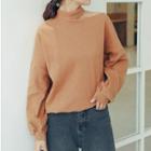 Mock-turtleneck Long-sleeve T-shirt Khaki - One Size