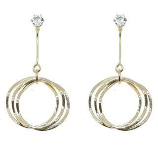 Alloy Rhinestone Hoop Dangle Earring