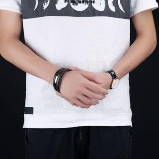 Faux Leather Layered Bangle