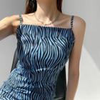 Zebra-print Sleeveless Mini Dress