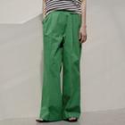Belted-side Flap Wide-leg Pants