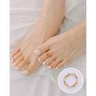 925 Silver Bead Toe Ring Multicolor - One Size