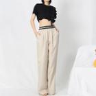 Short-sleeve Asymmetrical Bow T-shirt