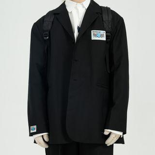 Cartoon Patch Single-breasted Blazer