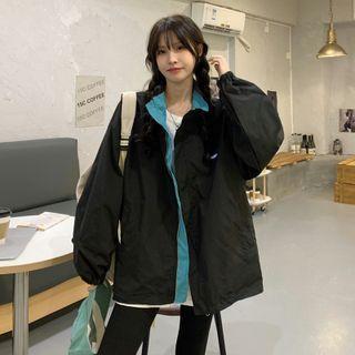 Reversible Zipped Jacket Black & Blue - One Size