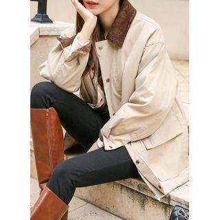 Corduroy-collar Safari Jacket