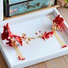 Chinese Wedding Set: Headpiece + Clip-on Earrings