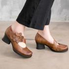 Genuine Leather Flower Loafers