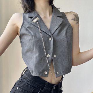 Chained Cropped Vest