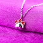 Cat Paw Pendant Sterling Silver Necklace Silver & Red - One Size