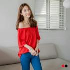 Cotton Off-the-shoulder Smock Dress