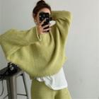 Plain Sweater / Sleeveless Knit Mini A-line Dress / Shorts / Cardigan
