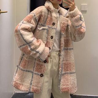 Plaid Fleece Buttoned Jacket