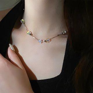 Faux Crystal Alloy Necklace Necklace - Crystal - Transparent - One Size