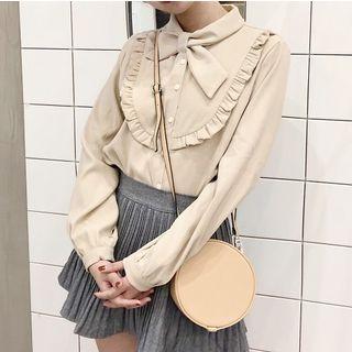 Frilled Trim Bow Neck Blouse