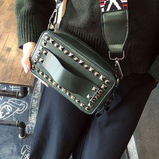 Studded Patterned Strap Shoulder Bag