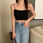 Fringed Lace Crop Camisole Top
