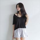 Band-waist Glittered Shorts