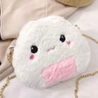 Embroidered Furry Crossbody Bag White - One Size