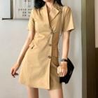 Short-sleeve A-line Blazer Dress