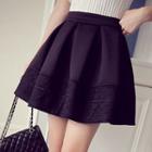 Lace Panel Neoprene Mini Skirt