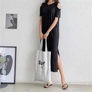 Cutout-shoulder Long Dress