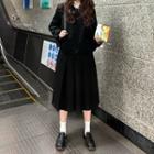Woolen Jacket / Pleated Mini Skirt
