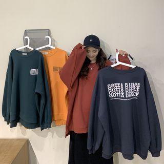 Oversize Fleece-lined Printed Sweatshirt