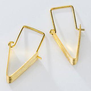 925 Sterling Silver V Shape Drop Earring